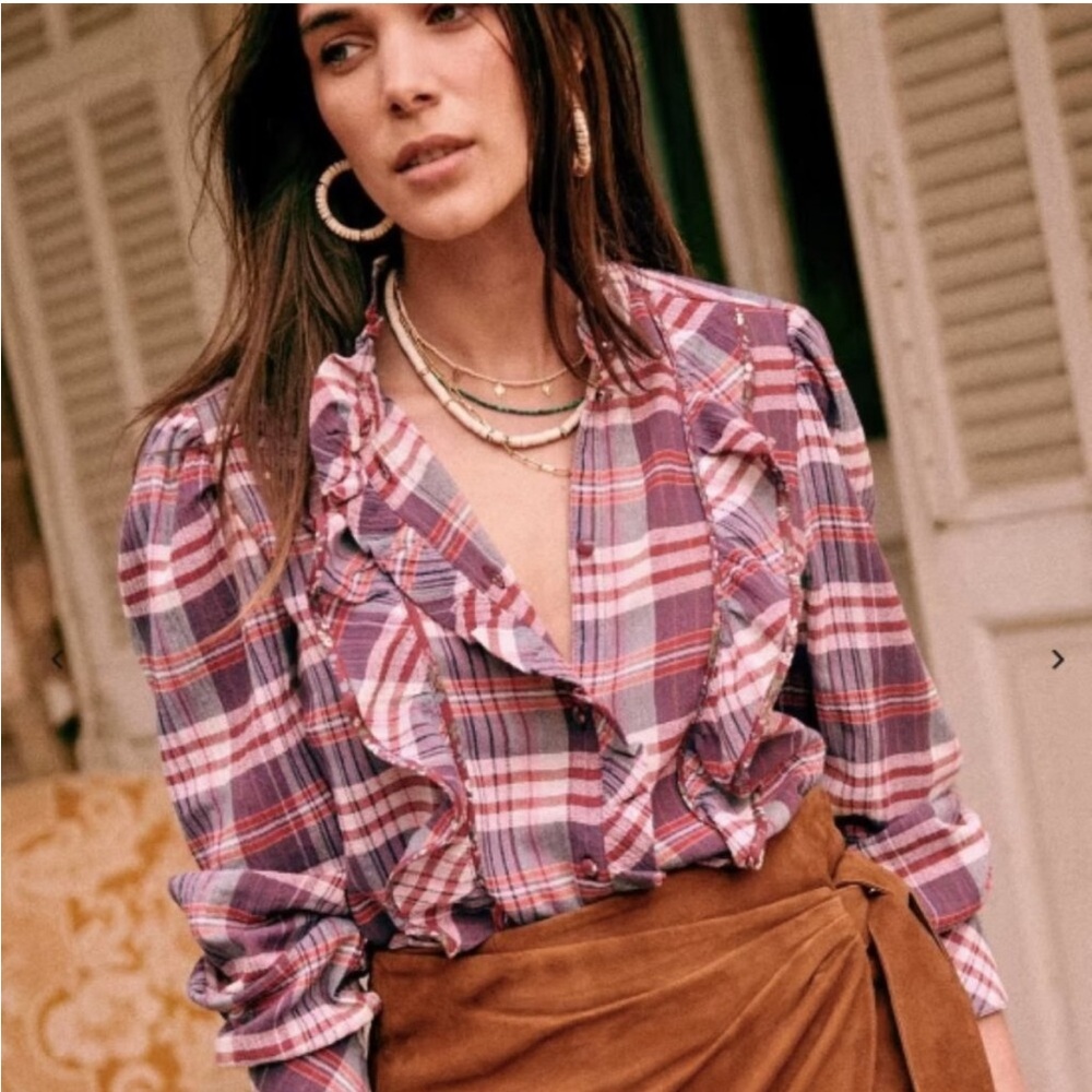 Sezane Melodia Ruffle Shirt